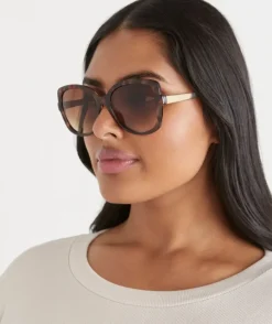 Alessandria Dark Tort Oversized Sunglasses