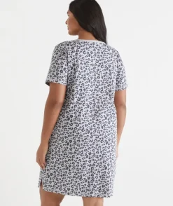 Animal Print Short Sleeve Nightie