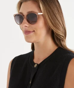 Biarritz Blush Round Sunglasses