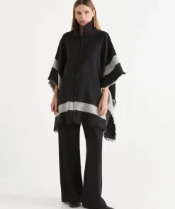 Bold Stripe Collared Cape
