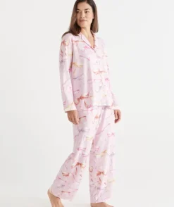 Brushed Bow Print Novelty Pyjama Set