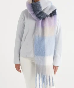 Brushed Check Scarf - Ink