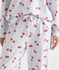 Brushed Cherry Print Novelty Pyjama Set