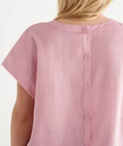 Button Back Short Sleeve Tee
