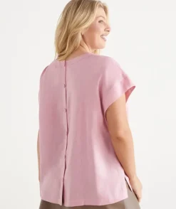 Button Back Short Sleeve Tee