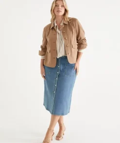 Button Up Collared Denim Jacket