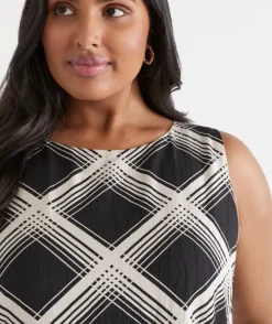 Check Print Column Dress