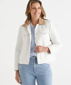 Contrast Collar Puffer Jacket
