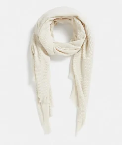 Cream Plisse Textured Scarf