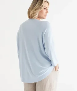 Curved Hem Crew Neck Jumper