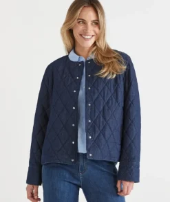 Denim Puffer Jacket - Rinse Wash