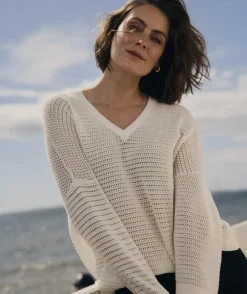 Extended Shoulder V Neck Knit Jumper