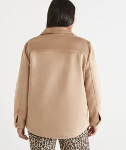 Faux Suede Longline Jacket