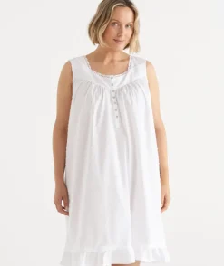 Flock Spot Sleeveless Nightie