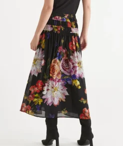 Floral Bloom Gathered Midi Skirt