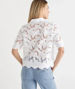 Floral Garden Broderie Short Sleeve Shirt