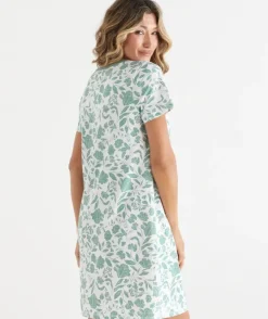 Floral Pattern Short Sleeve Nightie