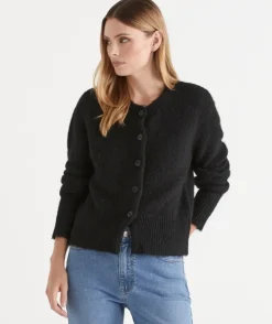 Fluffy Knit Crew Cardigan