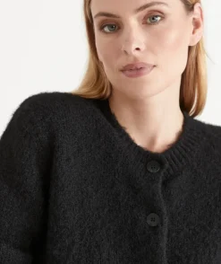 Fluffy Knit Crew Cardigan