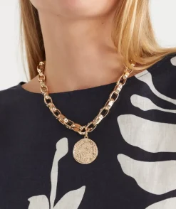 Gold Disc Chain Necklace