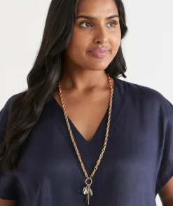 Gold Plated Layered Pendant Necklace