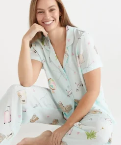 Jetsetter Travel Short Sleeve Novelty Pyjama Set