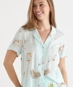 Jetsetter Travel Short Sleeve Novelty Pyjama Set