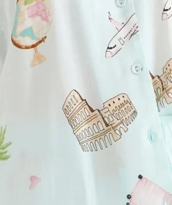 Jetsetter Travel Short Sleeve Novelty Pyjama Set