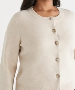 Knit Crew Neck Cardigan