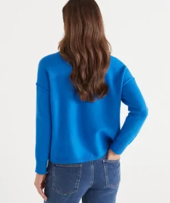 Knit Rugby Polo Jumper - Electric Blue