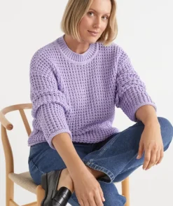 Knit Stitch Jumper - Lilac