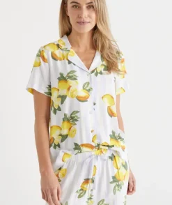 Lemon Print Short Sleeve Novelty Pyjama Set
