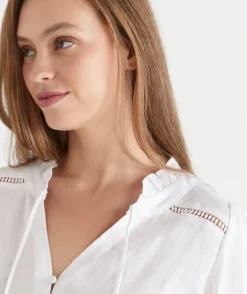 LINEN TRIM DETAIL TOP