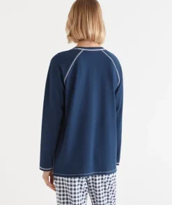 Long Sleeve Contrast Pyjama Top
