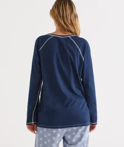 Long Sleeve Contrast Pyjama Top