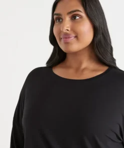 Long Sleeve Pleat Back Tee