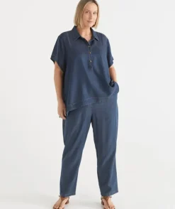 Lyocell Collared Short Sleeve Shirt