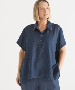 Lyocell Collared Short Sleeve Shirt