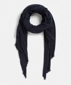 Midnight Plisse Textured Scarf