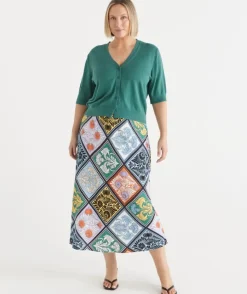 Mosaic Print Midi Skirt