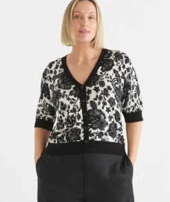 Noir Bloom Short Sleeve Cardigan