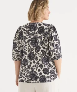 Noir Bloom Short Sleeve Top