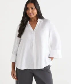 Open Neck Button Up Shirt