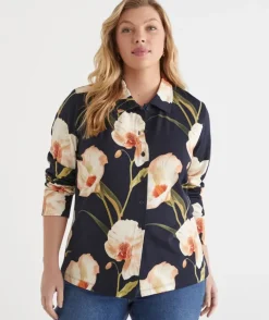 Orchid Floral Long Sleeve Jersey Shirt