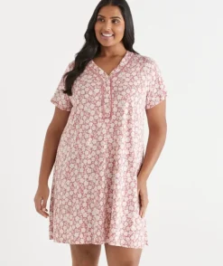 Petal Print Short Sleeve Nightie