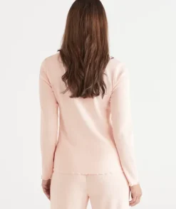 Pointelle Long Sleeve Pyjama Top