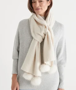 Pom Pom Knit Scarf