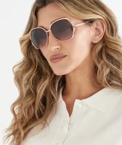 Porto Gold Oversized Sunglasses