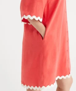 Ric Rac Short Sleeve Shirt Dress