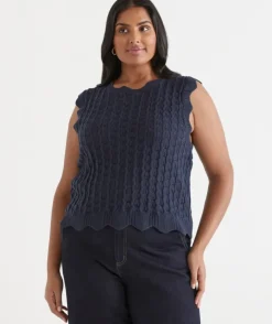 Scallop Detail Knit Tank